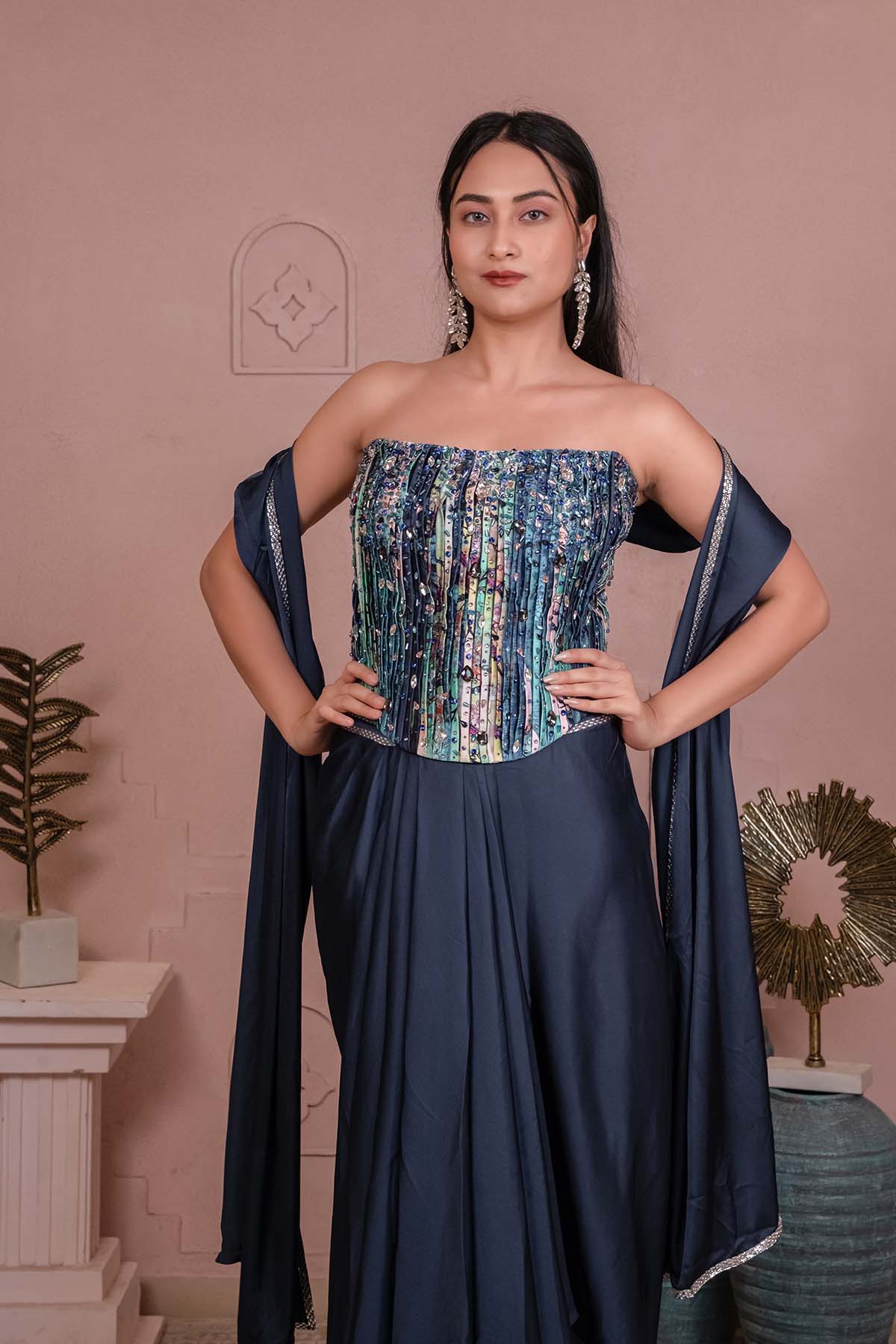Crimson Heritage Paisley Sharara with Embellished Koti