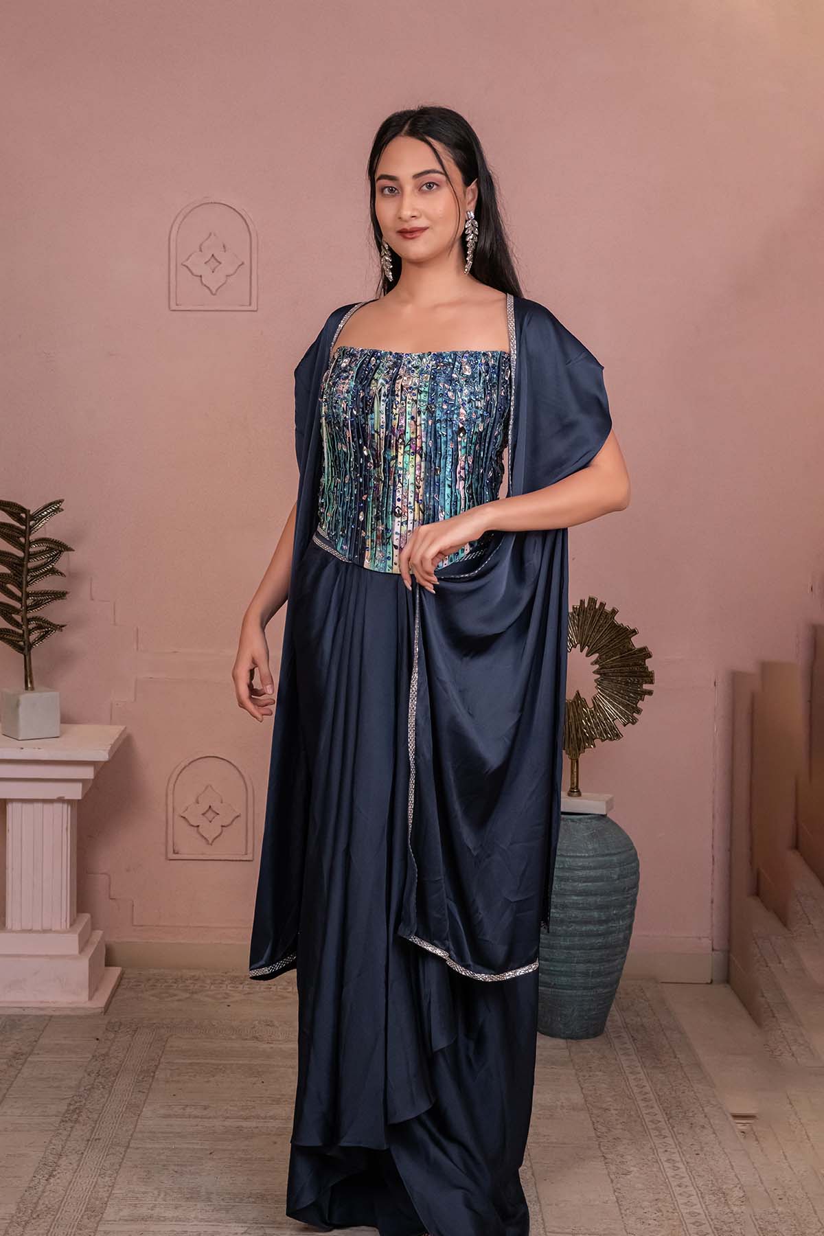 Crimson Heritage Paisley Sharara with Embellished Koti