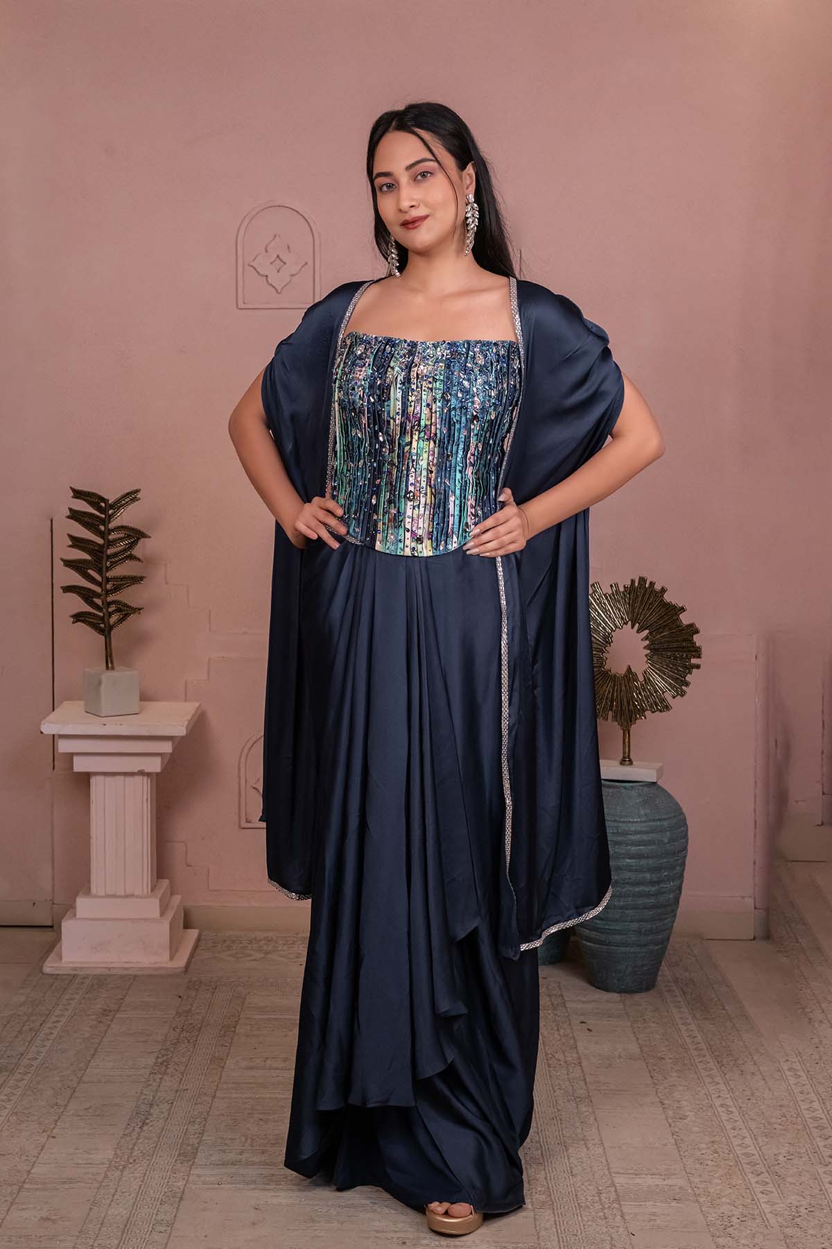 Crimson Heritage Paisley Sharara with Embellished Koti