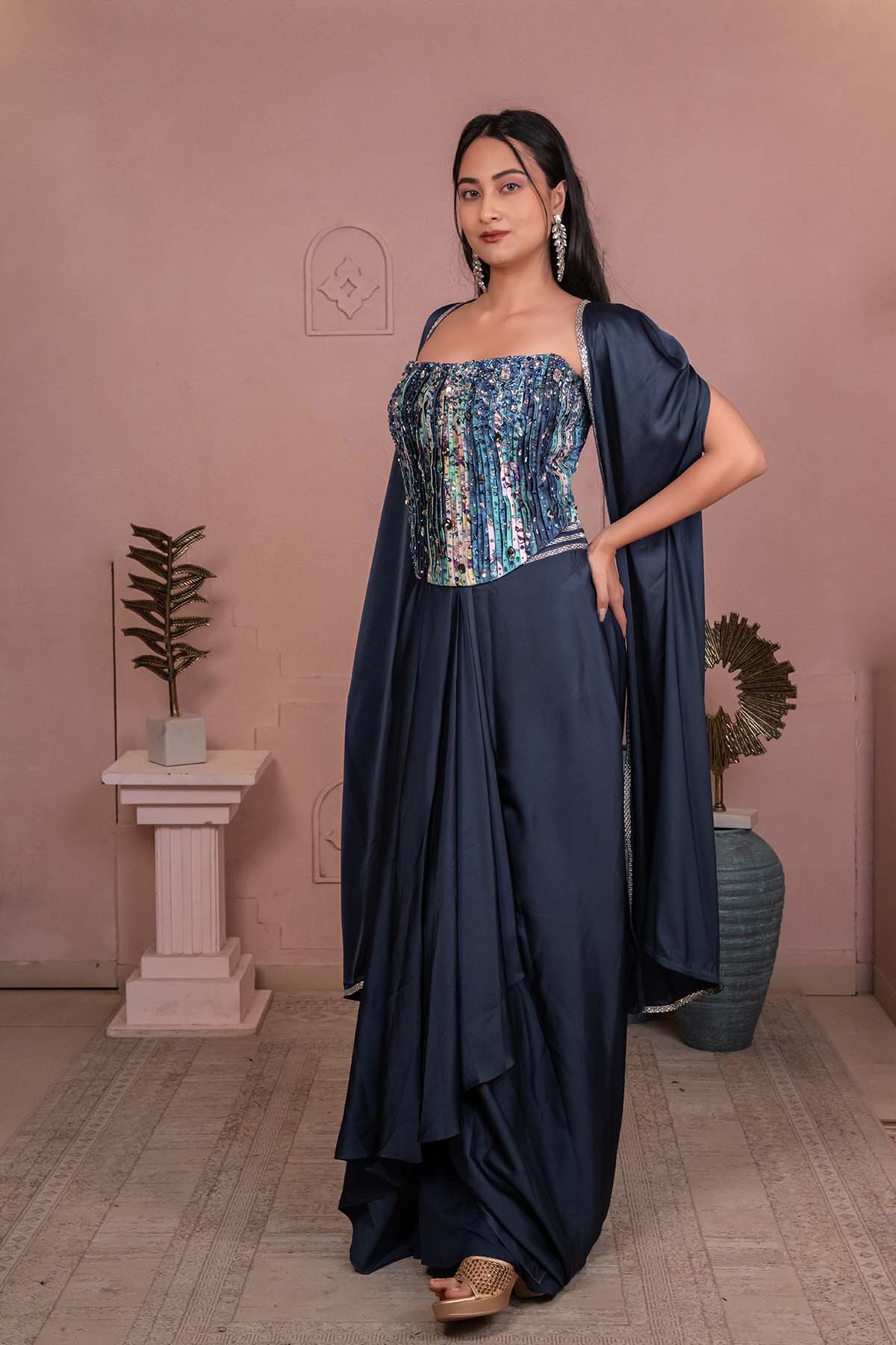 Crimson Heritage Paisley Sharara with Embellished Koti